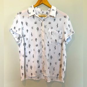 Willow and Thread Cactus button down tee L